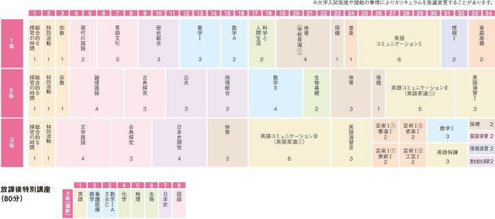 体育コースのカリキュラム