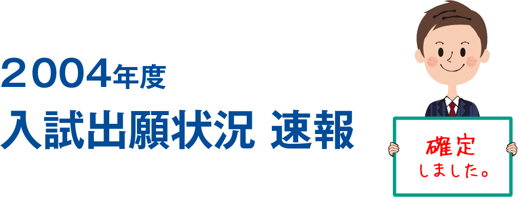 2004年度 入試出願状況 速報