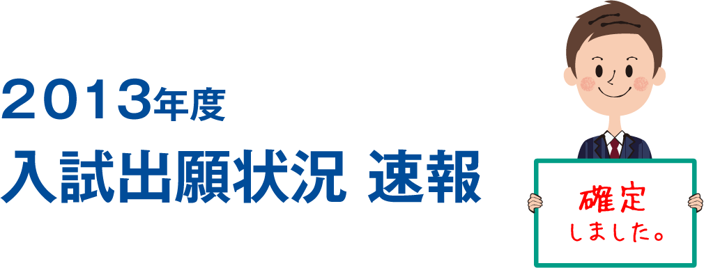 2013年度 入試出願状況 速報