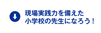 現場実践力を備えた小学校の先生になろう！