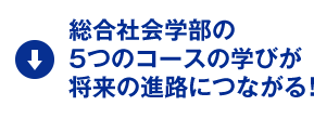 総合社会学部の5つのコースの学びが将来の進路につながる！