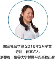 総合社会学部 2016年3月卒業 京都府・龍谷大学付属平安高校出身