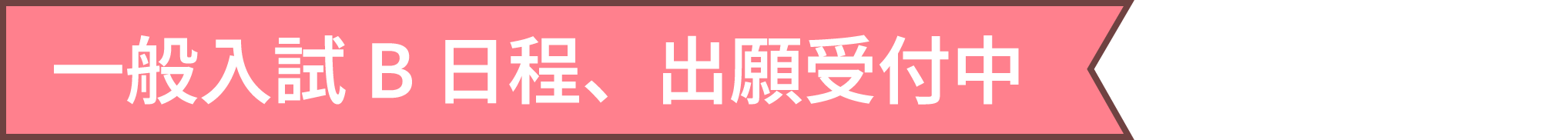 一般入試B日程、出願受付中