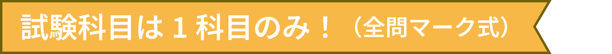 試験科目は1科目のみ！（全問マーク式）