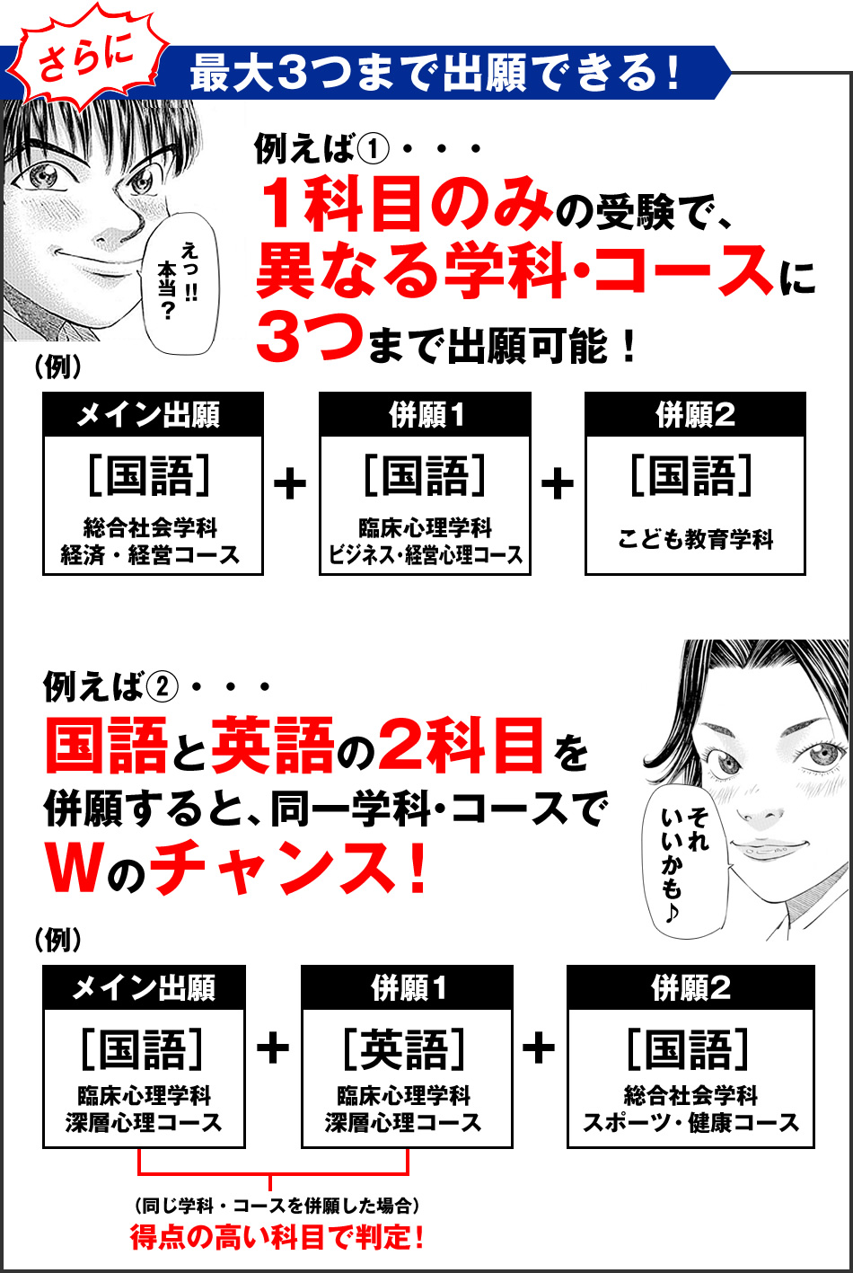 最大3つまで出願できる!
